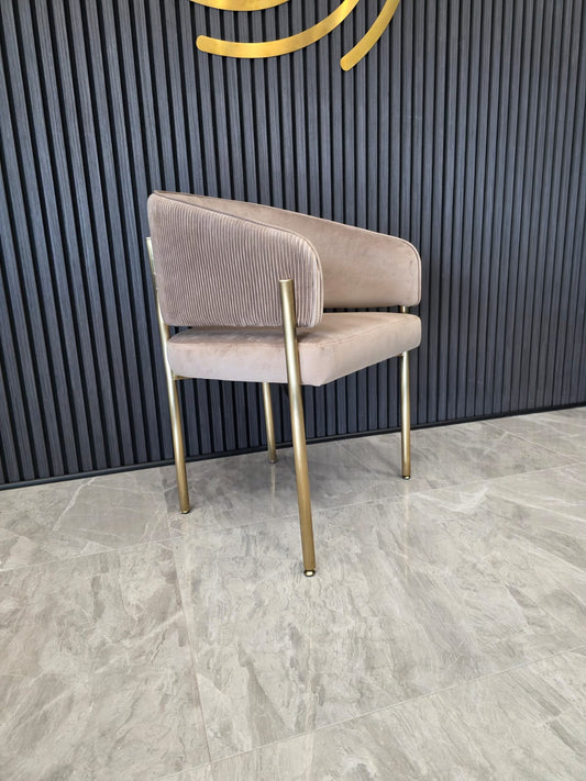 Tiffany Pleated Chair | Mink Velvet