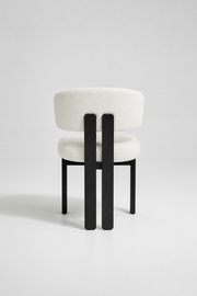 Tisorie Chair | Black Wood - White Fabric