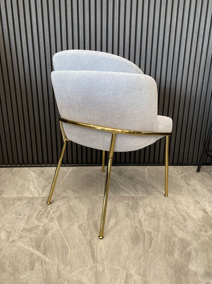 Amara Chair | Grey Linen Fabric