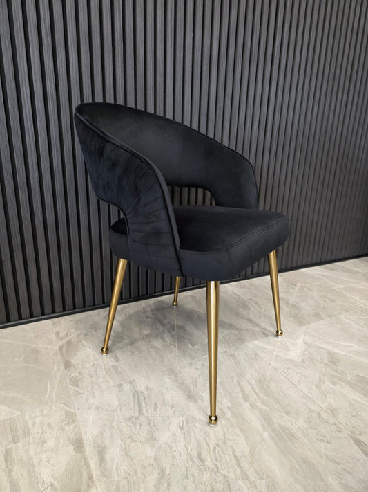 Bella Chair| Black Velvet