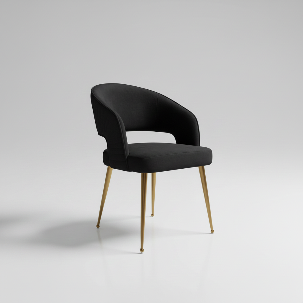 Bella Chair| Black Velvet