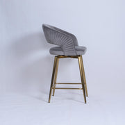 Bella Swivel Stool |  Grey Velvet