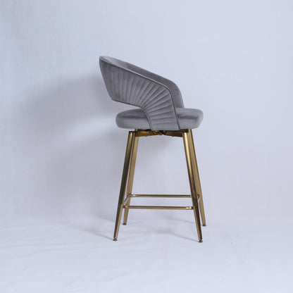 Bella Swivel Stool |  Grey Velvet
