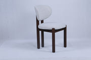 Dove Chair | Walnut Wood - Grey Beige Boucle Fabric