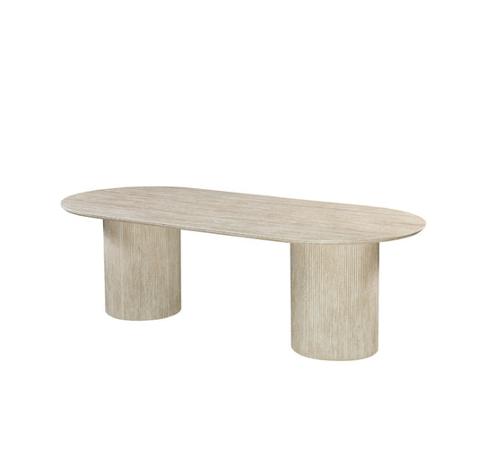 Grove Table 240cm | Tavertine Stone Top - Tavertine Base
