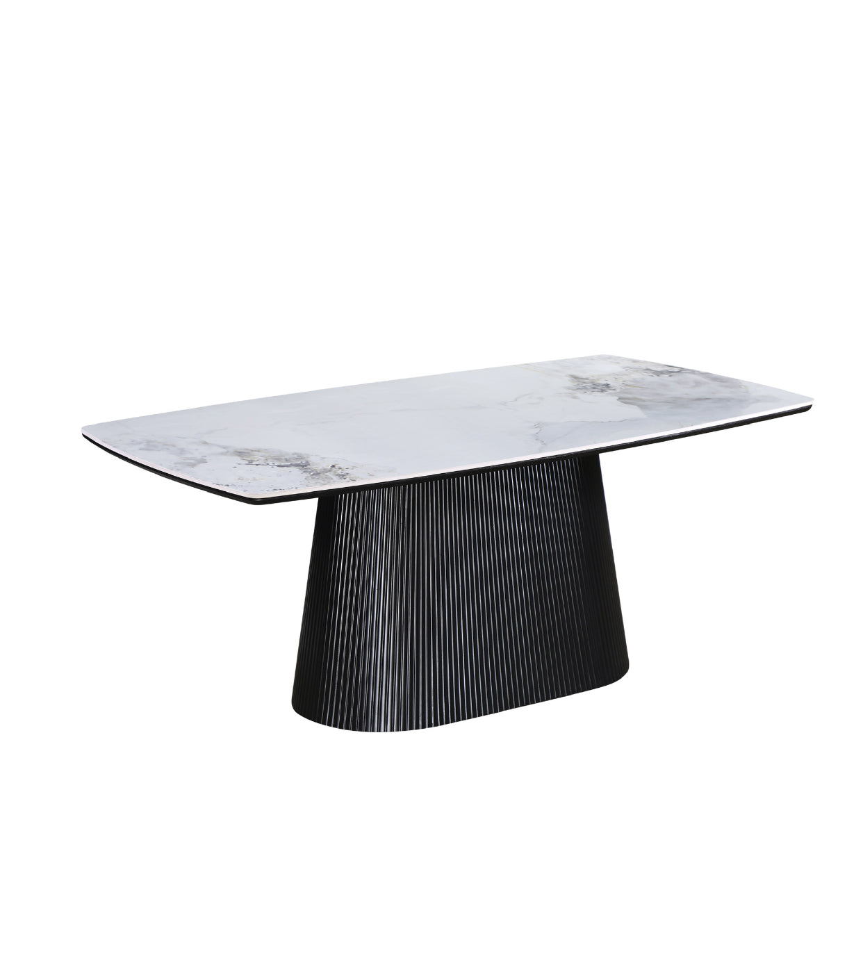Artemis Table 180cm | Chanel Stone Top - Black Base
