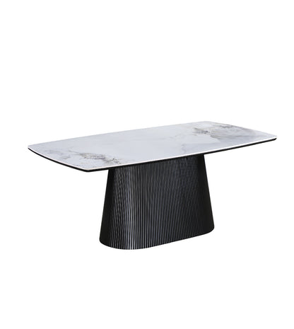Artemis Table 180cm | Chanel Stone Top - Black Base