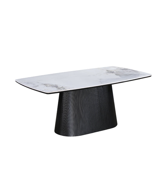 Artemis Table 180cm | Chanel Stone Top - Black Base