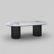 Grove Table 240cm | Chanel Stone Top - Black Base