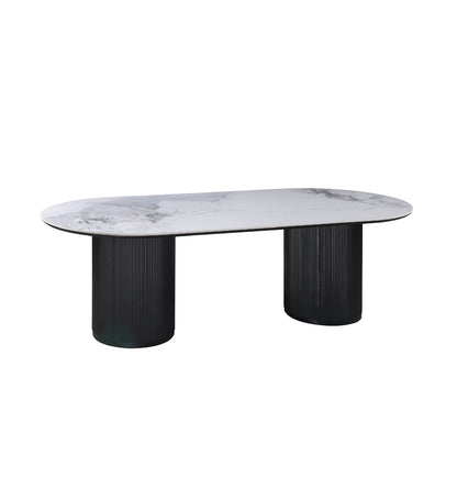 Grove Table 240cm | Chanel Stone Top - Black Base