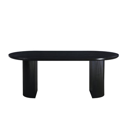 Eclipse Table 200cm | Black Wood Top - Black Base