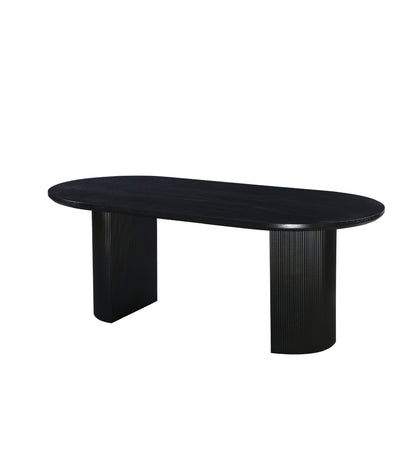 Eclipse Table 200cm | Black Wood Top - Black Base