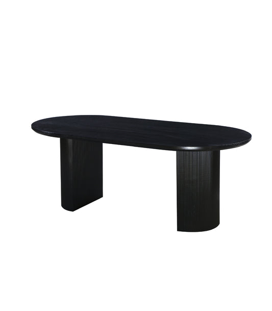 Eclipse Table 200cm | Black Wood Top - Black Base