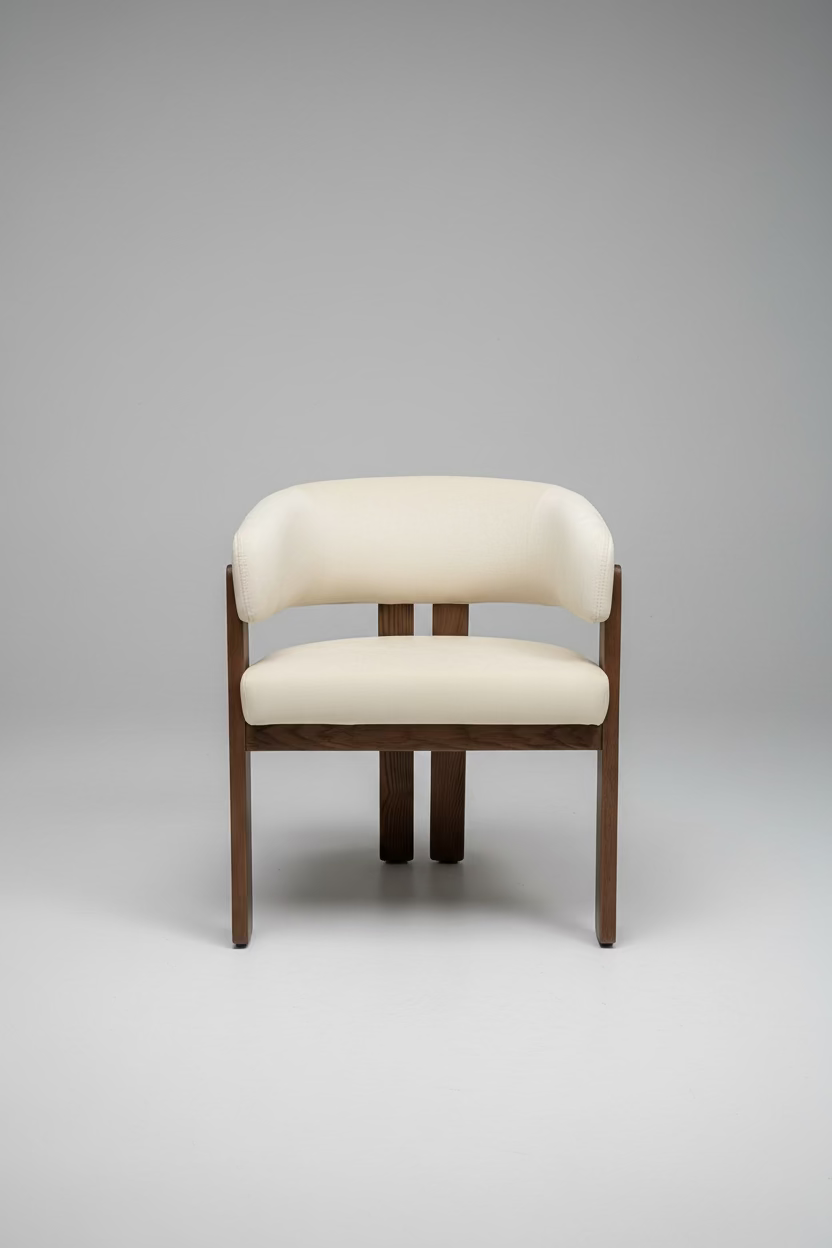 Tisorie Chair | Walnut - Offwhite Velvet Fabric