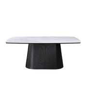 Artemis Table 180cm | Black Base - Snow White Stone Top