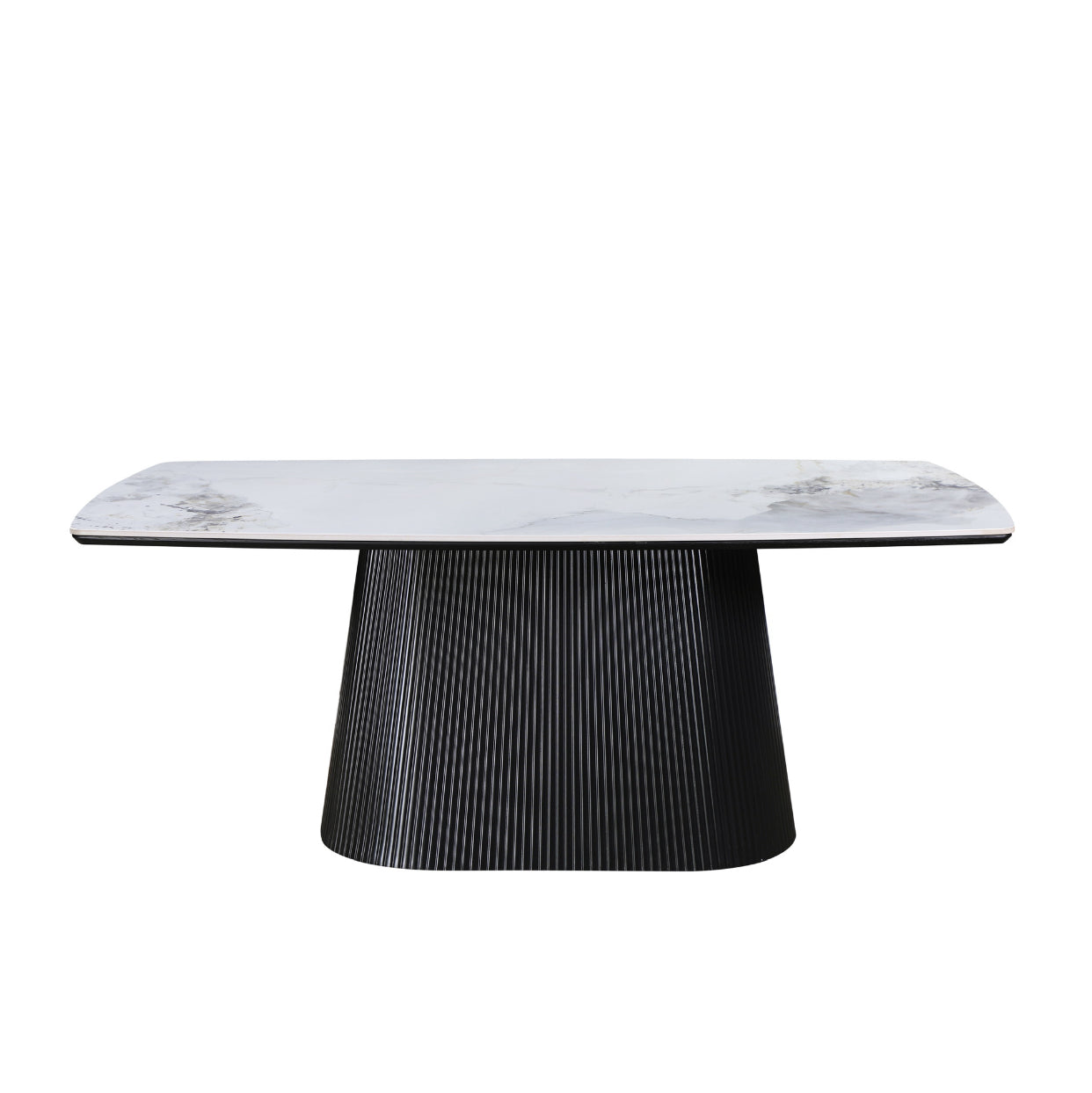 Artemis Table 180cm | Chanel Stone Top - Black Base