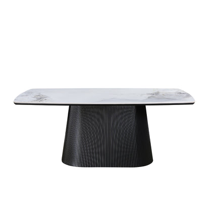 Artemis Table 180cm | Chanel Stone Top - Black Base