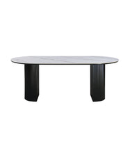 Eclipse Table 200cm | Black Base - Snow white Stone Top