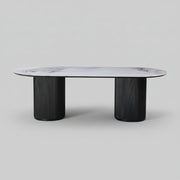 Grove Table 240cm | Chanel Stone Top - Black Base