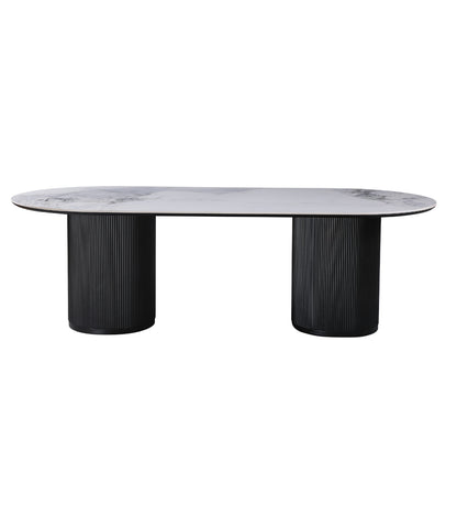 Grove Table 240cm | Chanel Stone Top - Black Base