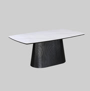 Artemis Table 180cm | Black Base - Snow White Stone Top