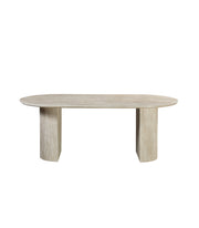 Eclipse Table 200cm | Tavertine Wood Base - Tavertine Stone Top