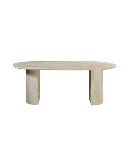 Eclipse Table 200cm | Tavertine Stone Top - Tavertine base