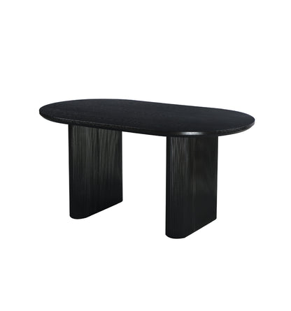 Sculptra Table 160cm | Black Wood Top - Black Base