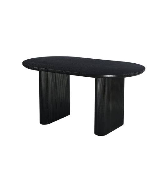 Sculptra Table 160cm | Black Wood Top - Black Base
