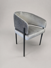 Tiffany Pleated Chair | Grey Velvet