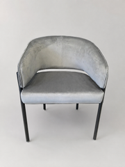 Tiffany Pleated Chair | Grey Velvet