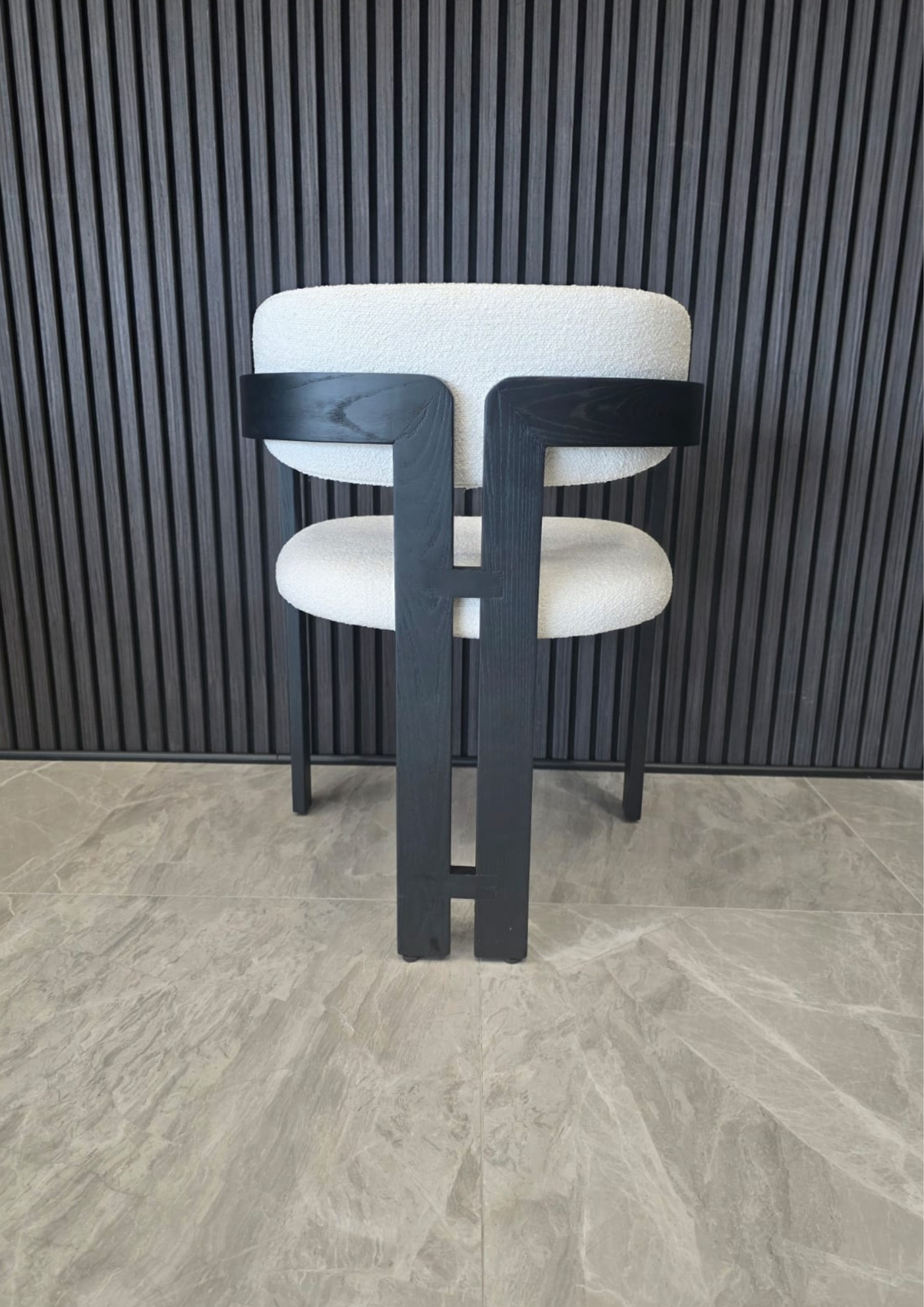 Ebony Chair | Black - Boucle Fabric