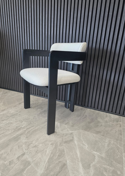 Ebony Chair | Black - Boucle Fabric