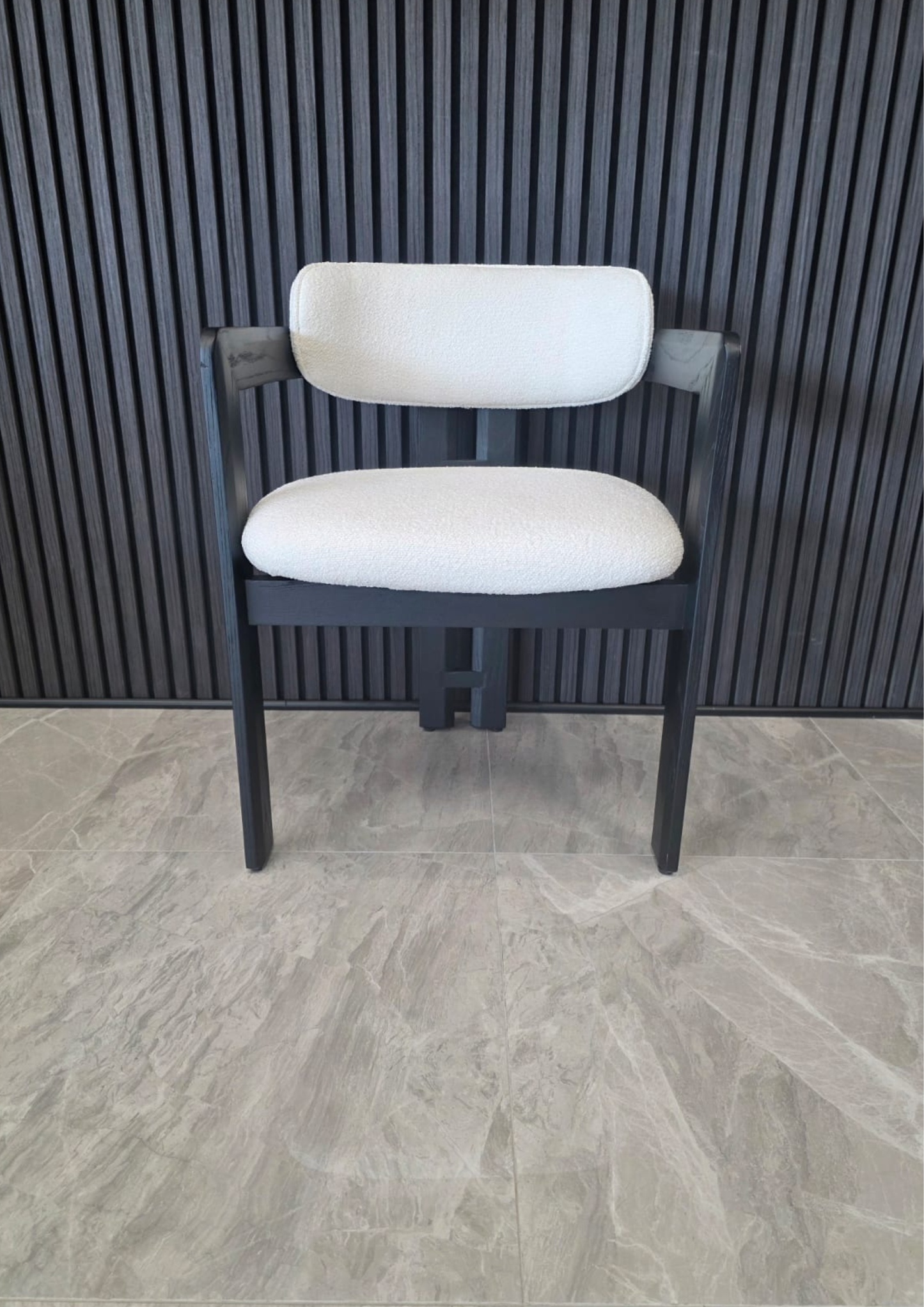 Ebony Chair | Black - Boucle Fabric