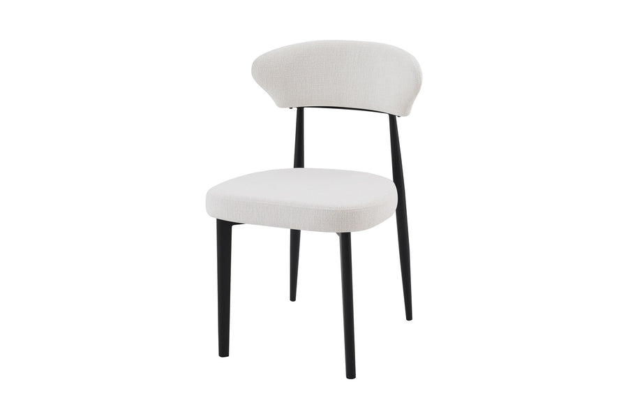 Jade Chair | Black - Ivory Fabric