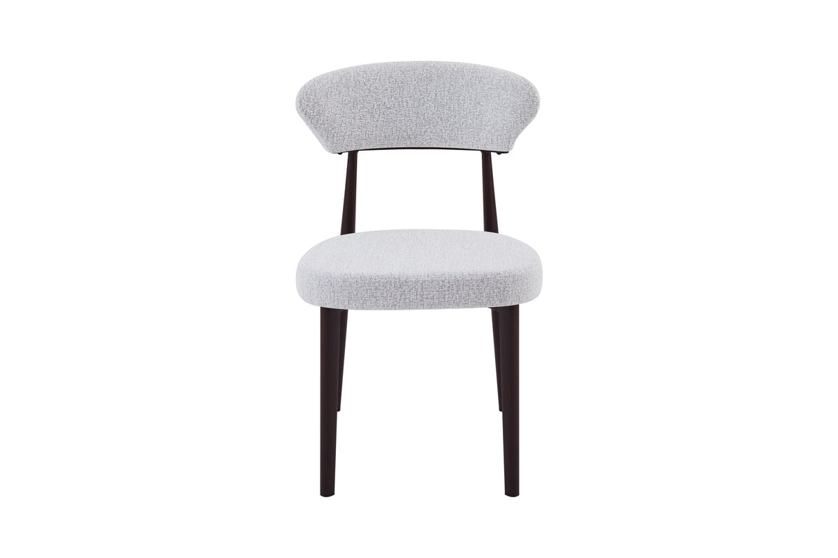 Jade Chair | Walnut Finish - Silver Fabric