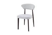 Jade Chair | Walnut Finish - Silver Fabric
