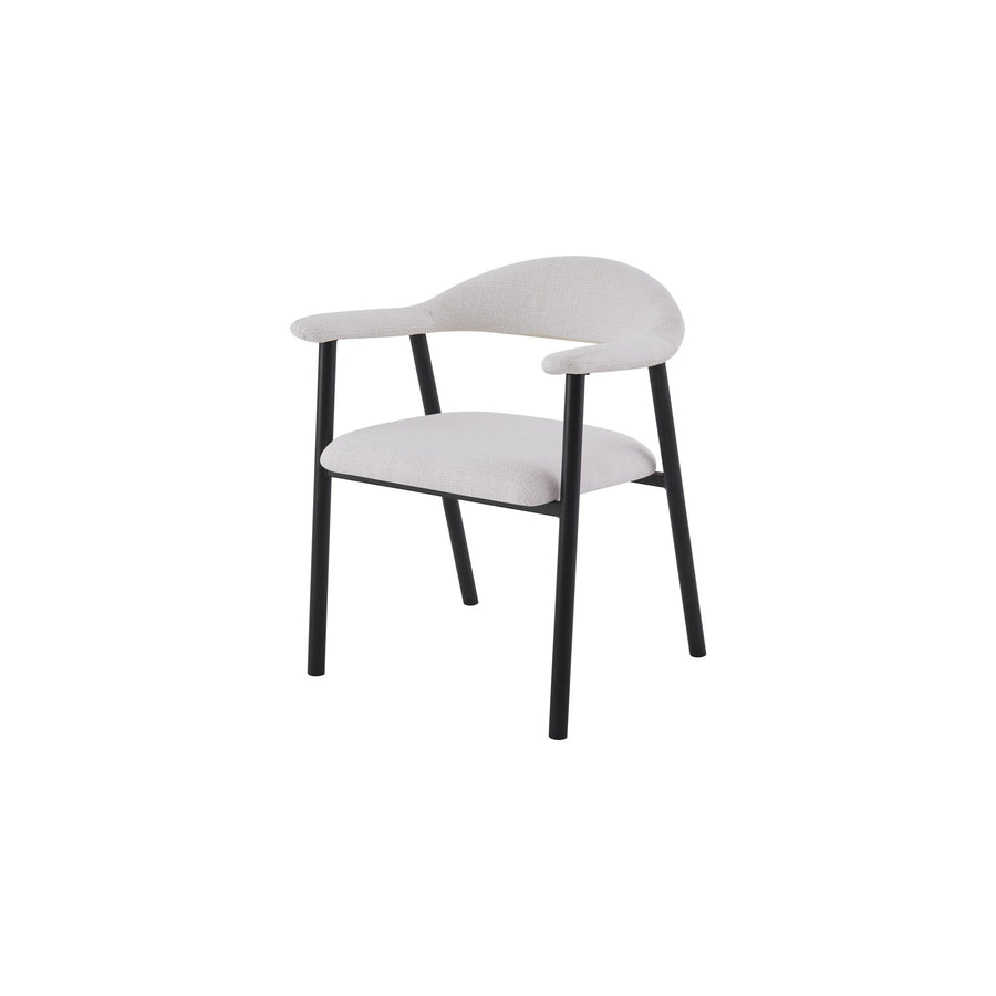 Oregon Chair | Black - Ivory Fabric