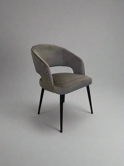 Bella Chair | Gray Velvet Black Legs