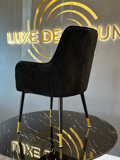 Madrid Chair - Black Metal Legs with Gold Tip