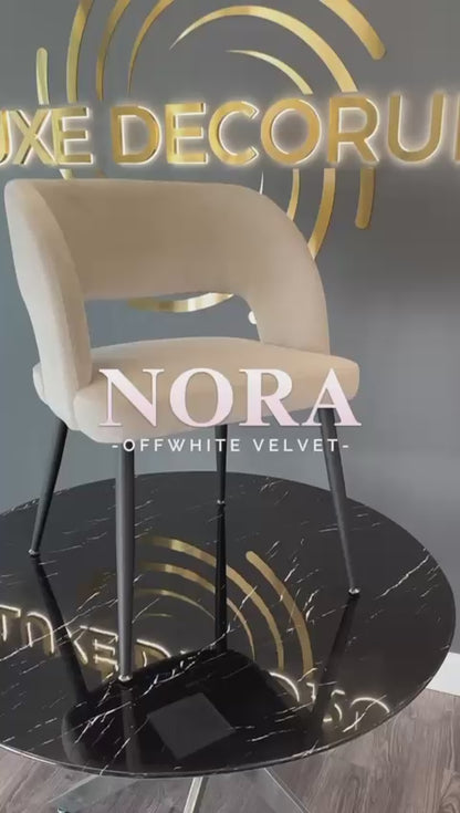 Nora Dining Chair | Black Metal Legs