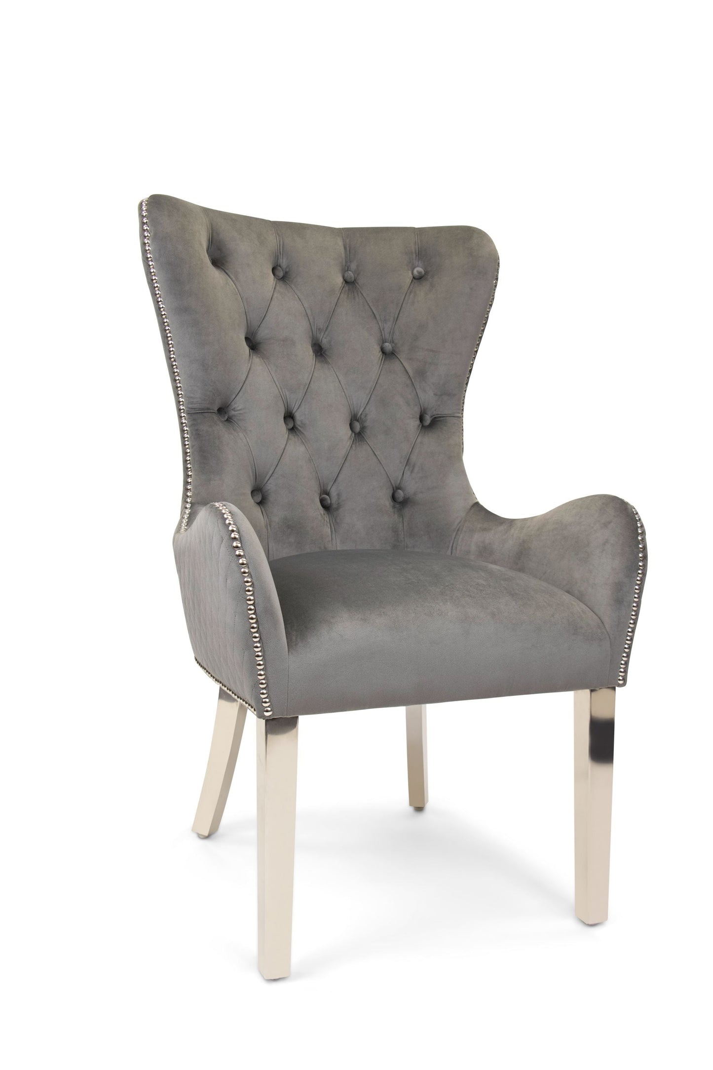 Gabbana Armchair - Silver Steel Legs