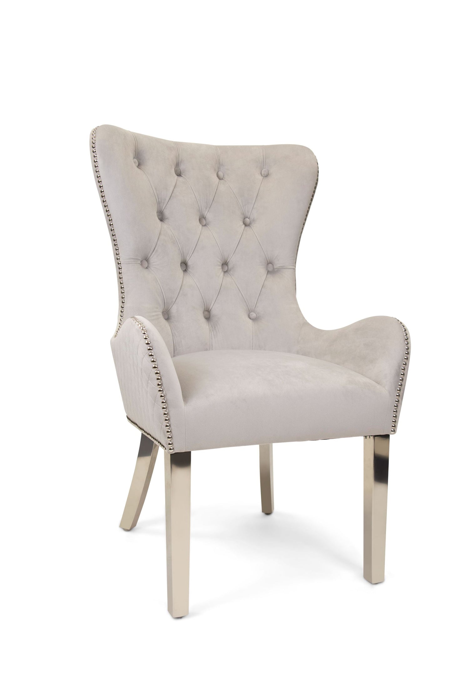 Gabbana Armchair - Silver Steel Legs