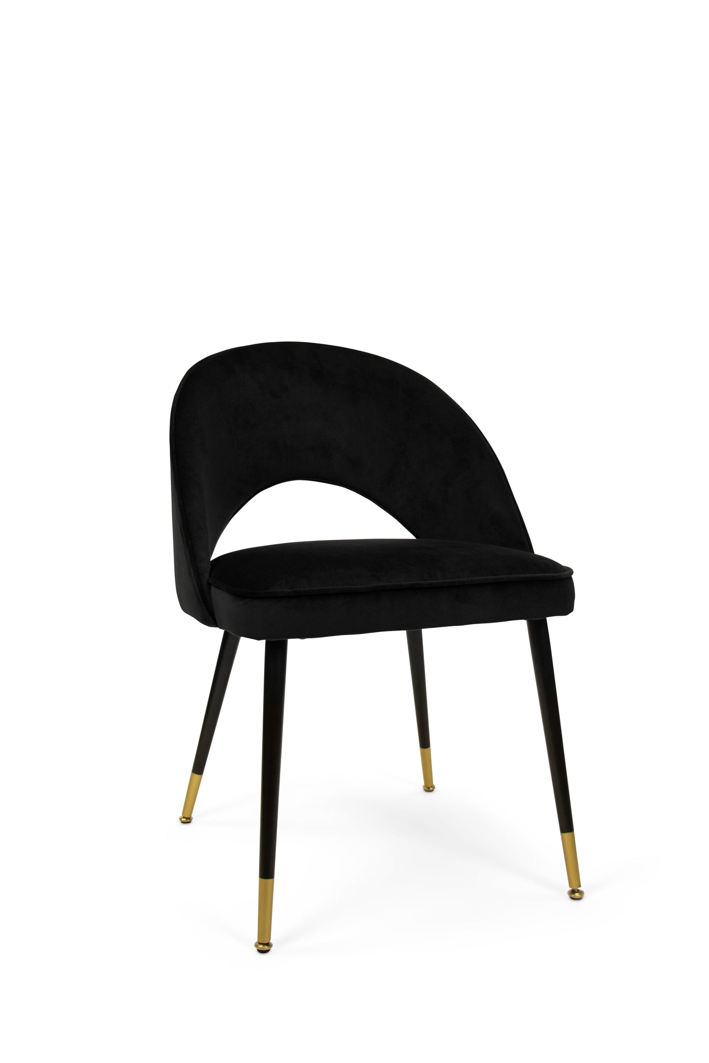 Selena Chair - Black Metal Legs with Gold Tip