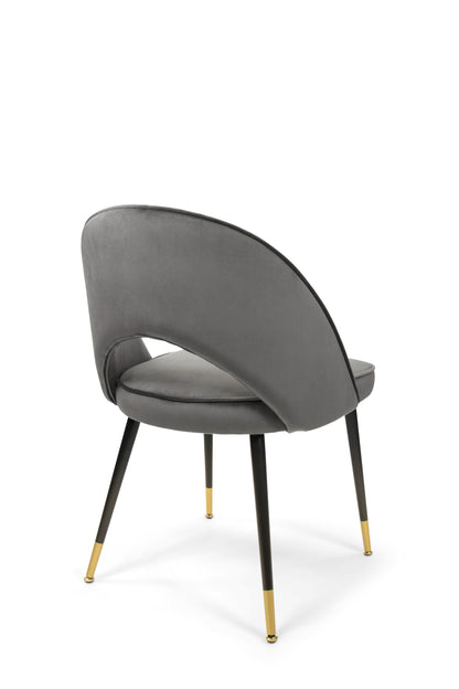 Selena Chair - Black Metal Legs with Gold Tip