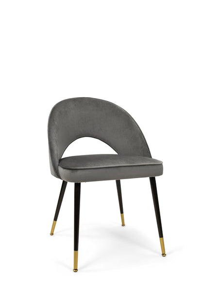 Selena Chair - Black Metal Legs with Gold Tip