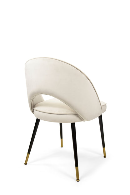 Selena Chair - Black Metal Legs with Gold Tip