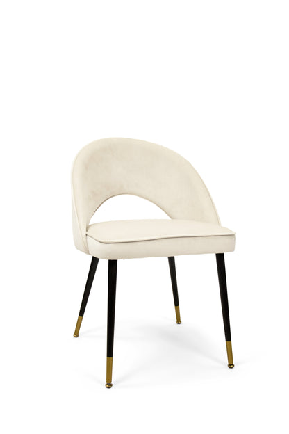 Selena Chair - Black Metal Legs with Gold Tip