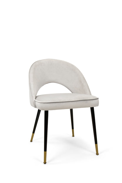 Selena Chair - Black Metal Legs with Gold Tip