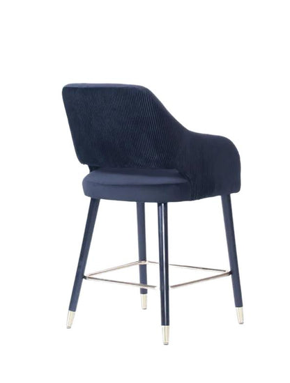 Ophelia Pleated Counter Stool - Black Wood Legs (Gold tip)